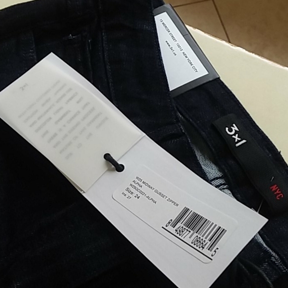 3x1 midway gusset zipper alpha Jeans 24 new - Picture 4 of 8